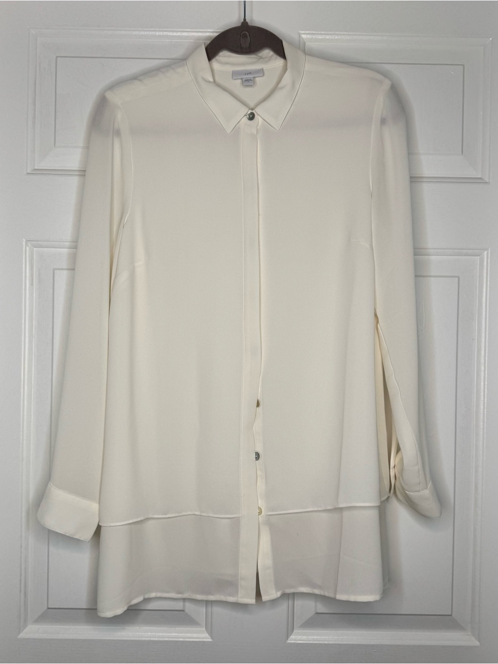 J. Jill Cream Button-Front Blouse Size S